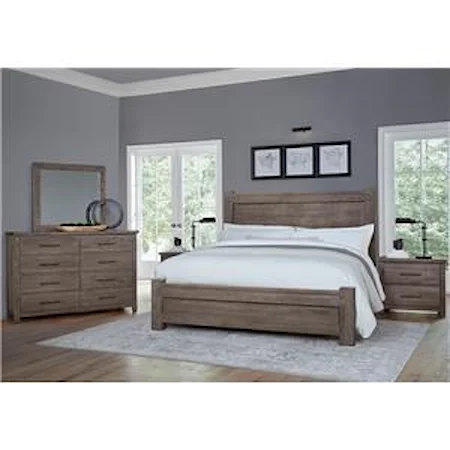 Queen Poster Bed, 8 Drawer Dresser, Ladscape Mirror, 2 Drawer Nightstand